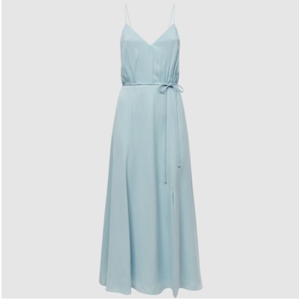 REISS Penny Fitted V-Neck Midi Dress Size 8 US / 12 UK